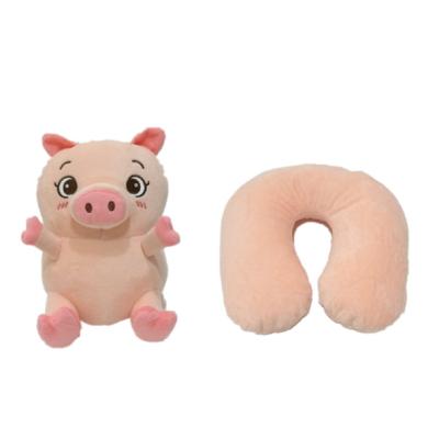 China Warmness 0.2M 7.87 INCH Piggy Plush Toy Animal Neck Pillows For Adults Rohs for sale