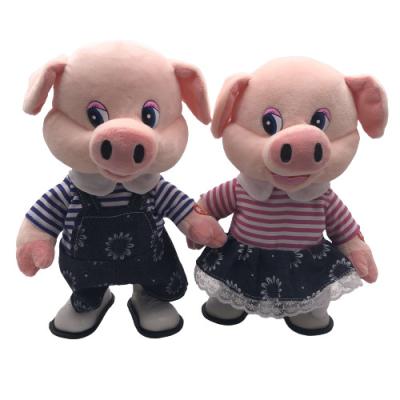 China 2 ASSTD Singing Walking Stuffed Animals Pig With Music for sale