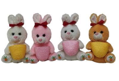 China PP Small Valentine'S 4 CLR Rabbits With Basket for sale