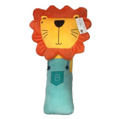 China Stuffed Cute Lion Cushion Toy Plush Car Seat Pillow Toy for Safety Relax for sale
