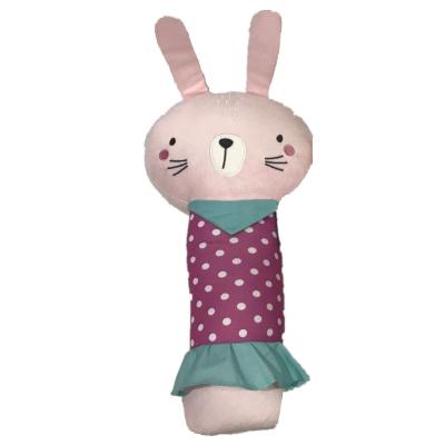 China Stuffed Cute Pink Rabbit Cushion Toy Plush Car Seat Pillow Toy in Relief of Stress for sale