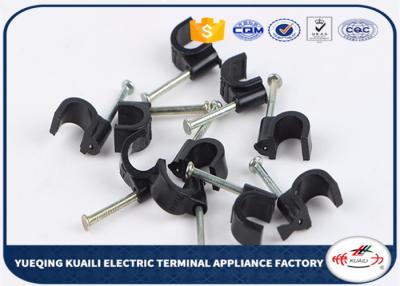 China Square Nail Cable Clips Plastic PP Material 4mm To 40mm Size 100pcs / Bag for sale