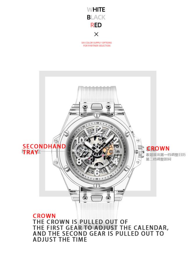 Details of Japanese movement crystal watch 2