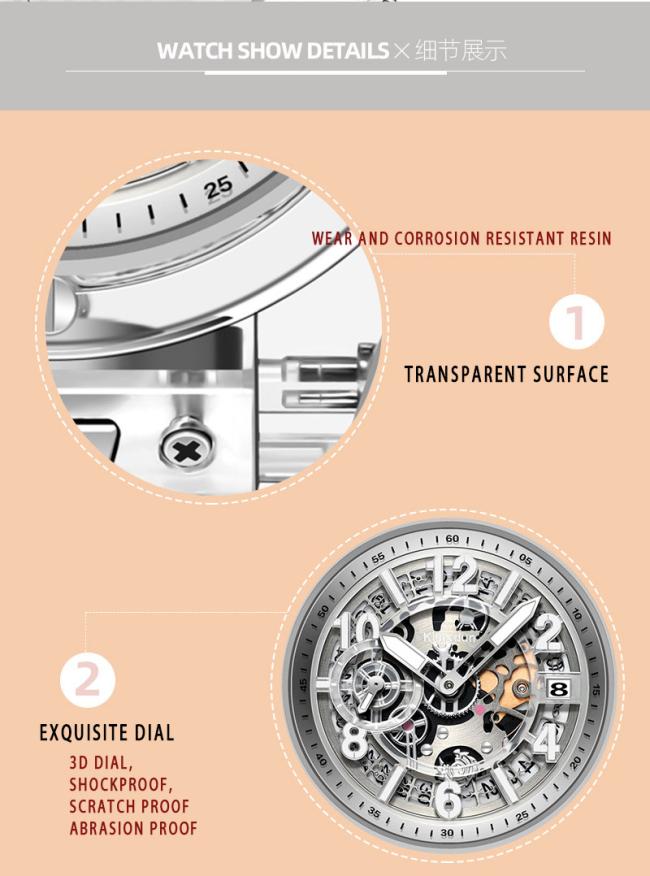 Details of Japanese movement crystal watch 9