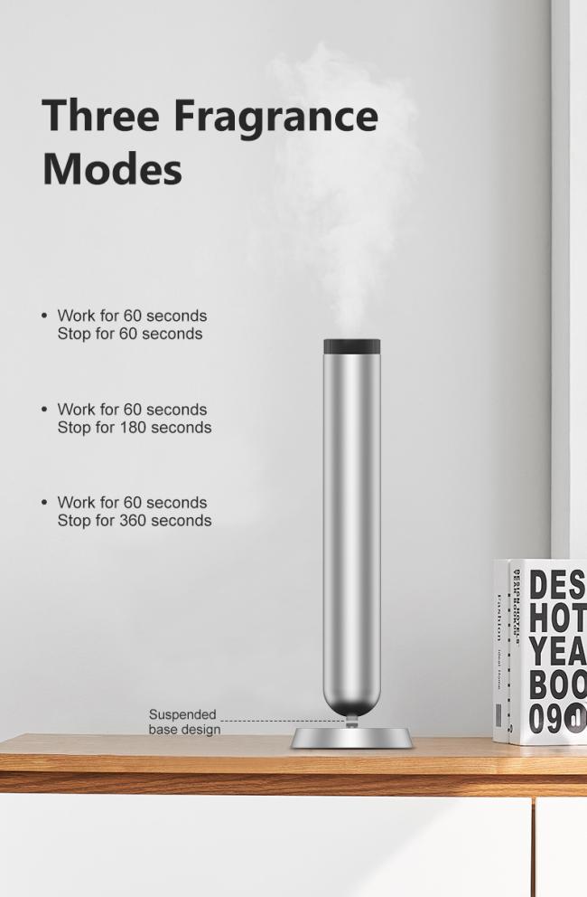 Smart Aroma Diffuser A500 in bedroom setting demonstrating quiet operation