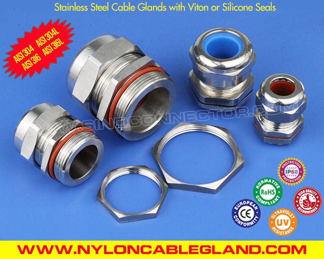IP68 Watertight PG Cable Glands Stainless Steel Inox SS304, SS316, SS316L with Viton FFKM Seals & O-rings IP68 Watertight PG Cable Glands Stainless Steel Inox SS304, SS316, SS316L with Viton FFKM Seals & O-rings
