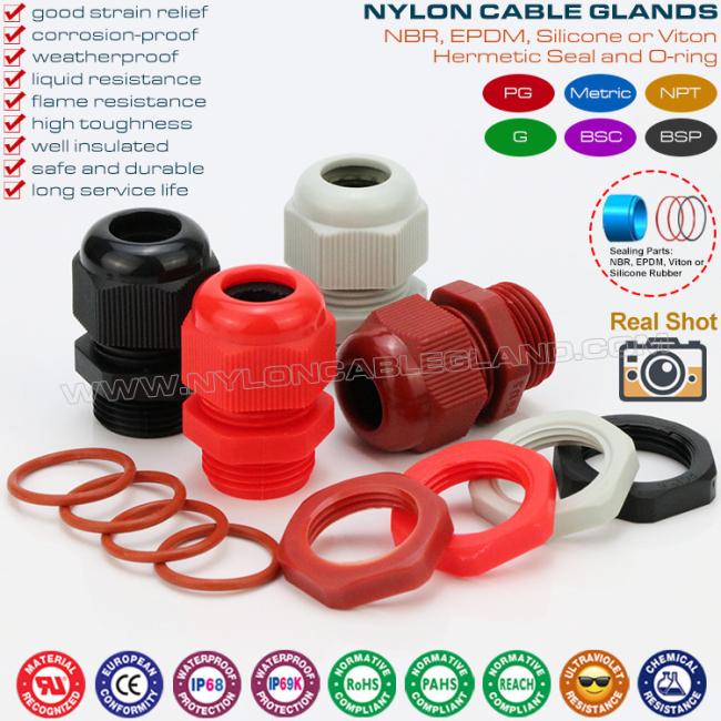 M20 Polyamide Metric Cable Gland, 20mm Adjustable Waterproof IP68 Plastic Cord Connector for 6-12mm Range Wire M20 Polyamide Metric Cable Gland, 20mm Adjustable Waterproof IP68 Plastic Cord Connector for 6-12mm Range Wire