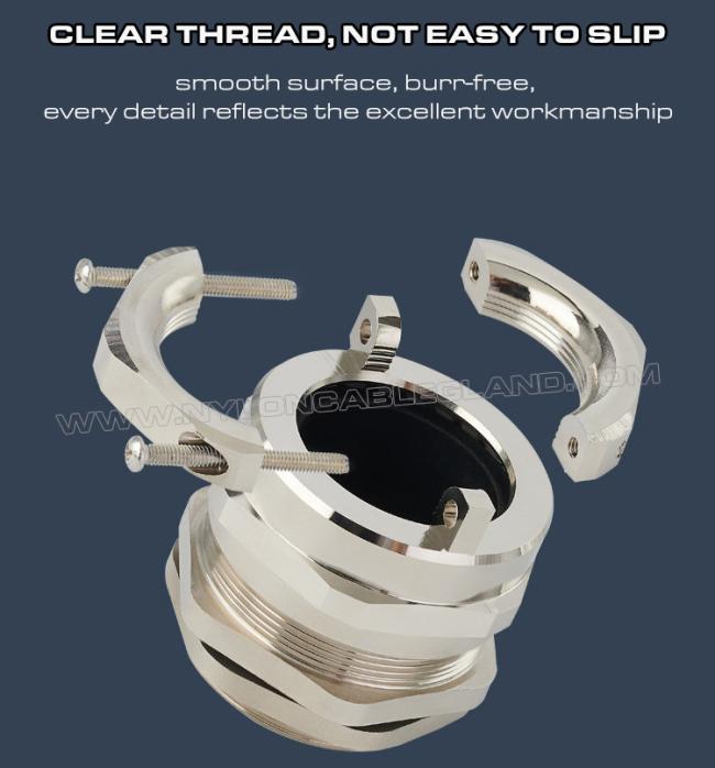 Nickel-Plated Brass IP68 Waterproof PG Cable Glands with Pullout Resistant Metal Clamp Nickel-Plated Brass IP68 Waterproof PG Cable Glands with Pullout Resistant Metal Clamp