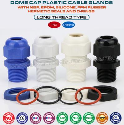 China Nylon Elongated M20 Cable Gland, IP68 Waterproof 6-12mm Lengthened Cable Gland Protector Long Thread Gland Connector for sale