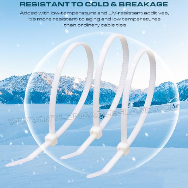 Nylon 6.6 Cold Resistant Cable Tie 3.6x150mm, Polyamide 6.6 Low Temperature Resistant Cable Tie -40°C for Cold Conditions