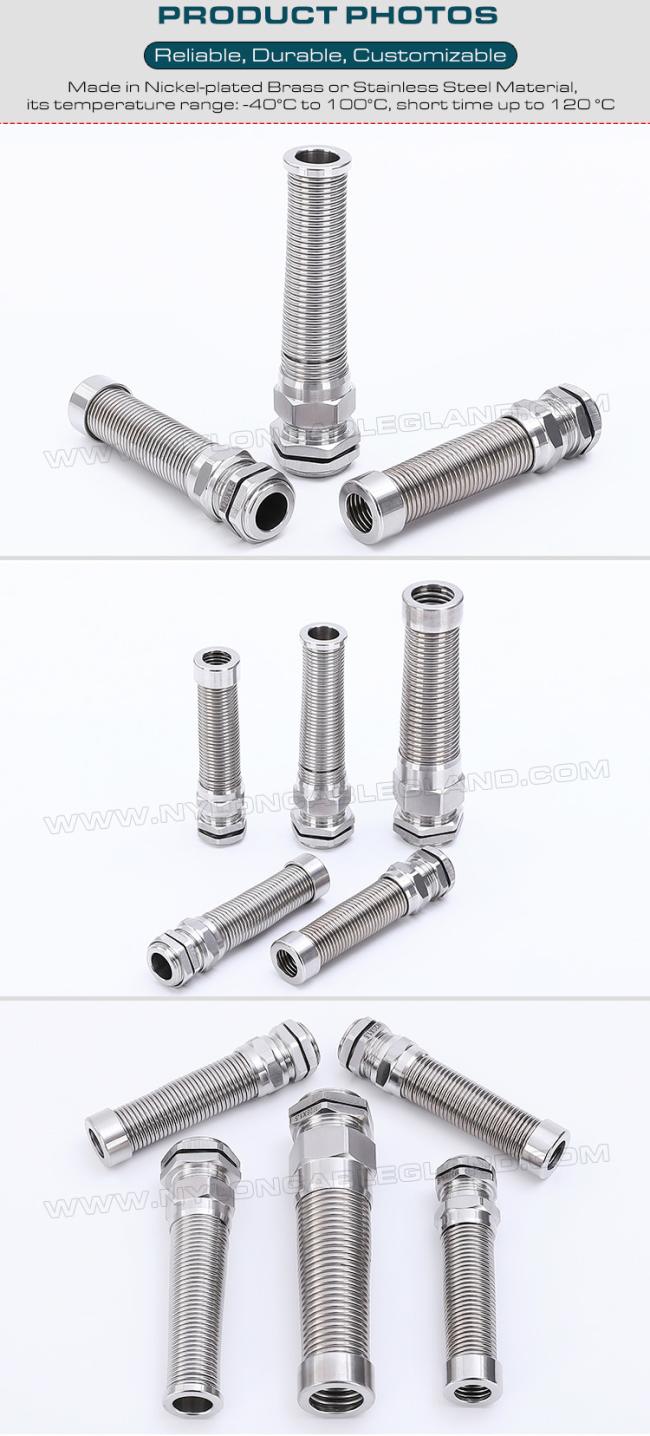 Real photos of metal (brass, copper or stainless steel) spiral flexible cable glands Real photos of metal (brass, copper or stainless steel) spiral flexible cable glands