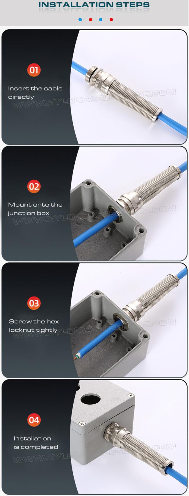 How to install metal (brass, copper or stainless steel) spiral flexible cable glands How to install metal (brass, copper or stainless steel) spiral flexible cable glands