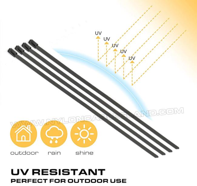 UV-resistant performance of fully-coated stainless steel cable ties metal cable tie wraps