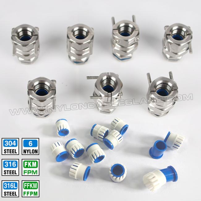 Stainless Steel Metal Traction Relief Cable Gland M16 (5-10mm) with FFKM / FFPM Seals & O-Rings for Charging Infrastructures