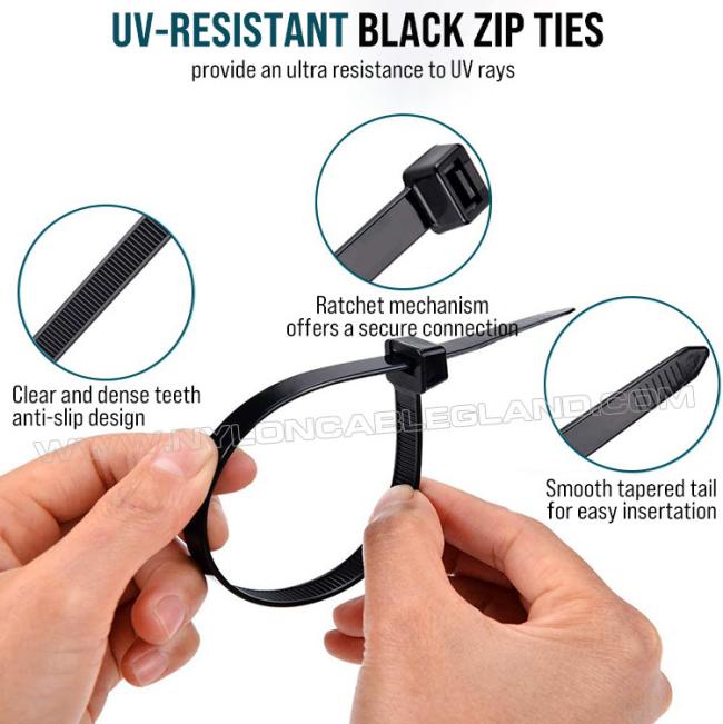 Features of UV-Resistant PA12 (Nylon 12) Cable Wire Ties