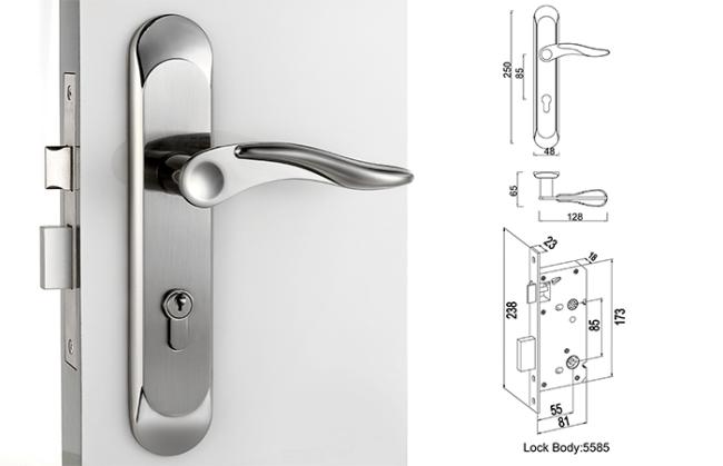 Privacy Entry Door Mortise Lockset 5585 Lock Body Single Role 6 Beads