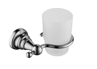 China Metal Base Bathroom Cup Holder / Hotel Bathroom Tumbler Holder Chrome for sale