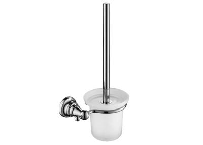 China Wall Mounted Toilet Brush Holder Brass Base Bathroom Items Easy Installation for sale