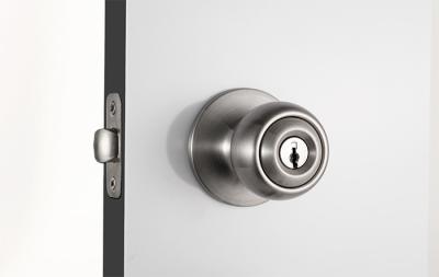 China Exterior Door Cylinder Door Knobs Lock Satin Nickel Knob Lever for sale
