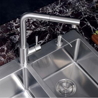 China 360 Degree Swivel Kitchen Sink Faucets Brass Brush Plated Finishing for sale