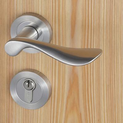 China Casting Solid Stainless Steel Handle Mortise Door Lock 54mm Escutcheon Diameter for sale