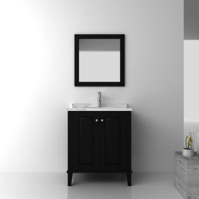 Chine Armoires de salle de bains en bois noir / ensemble de meubles de salle de bains à vendre