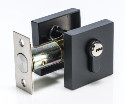 China Brass Cylinder Square Deadbolt Lock Matte Black SC1 KW1 Tooth Type for sale