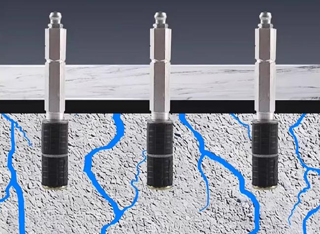 Acrylate grouting material penetrating concrete cracks