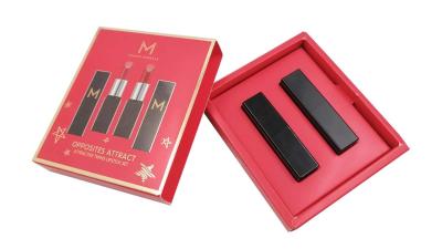 Chine Boîte de empaquetage cosmétique de lustre de lèvre de rouge à lèvres gravant la stratification en refief brillante à vendre