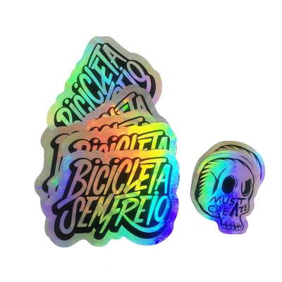China Etiquetas holográficas feitas sob encomenda imprimindo deslocadas cortadas do arco-íris reflexivo das etiquetas à venda