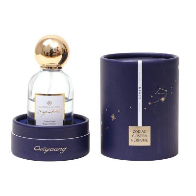 China Custom Logo Printed Luxury Perfume Packaging Round Cylinder for sale