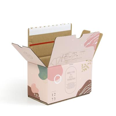 China Wholesale Custom Print Logo Corrugated Zipper Packaging Gift Box Tear Off Strip Carton Shipping Cardboard Boxes for sale