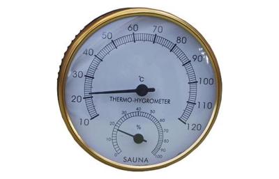 China Cueza el termómetro/el reloj de madera de la sauna al vapor de los accesorios del calentador de la sauna para el hotel en venta