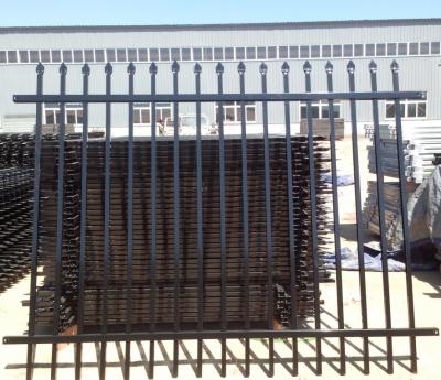 China 2 Rails Top And Bottom Flush Upright Rails Powder Coated galvanised steel palisade fencing for sale