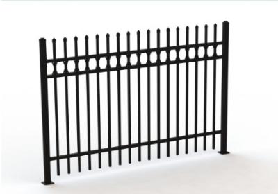 China Crimped Spear Steel Picket Crimped Spear Fencing Panels 4 Horizontal Tube for sale