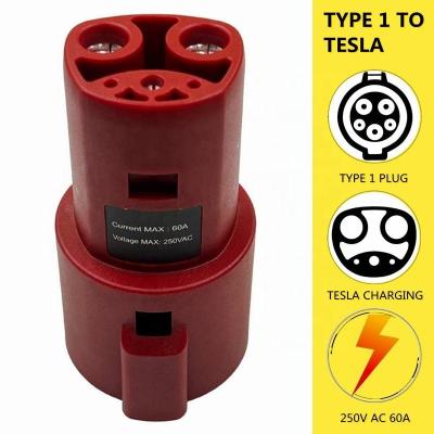 China J1772 To Tesla Adapter Up To 60A OEM Tesla Charger Adapter AC 250V 10KW for sale