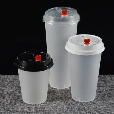 China Parties PP Plastic Cup With Lids 350ml Round Disposable for sale