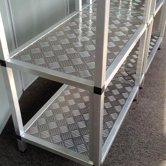 Aluminum diamond plate used in stair treads