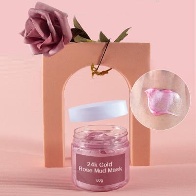 China Reduce Wrinkles Facial Clay Mask 24K Gold Rose Mud Cream for sale