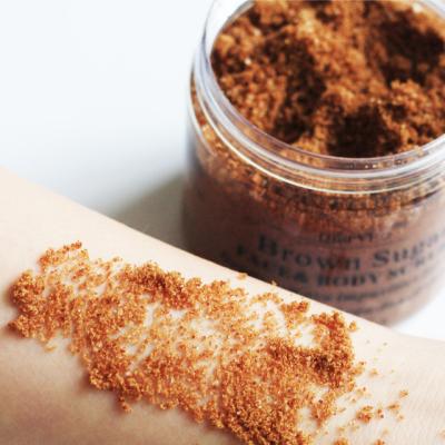 China ODM Bodycare Cosmetics Natural Exfoliating Whitening Organic Brown Sugar Salt Body Scrubs for sale