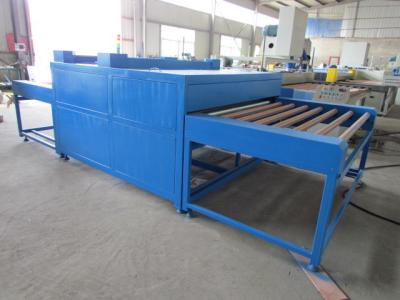 China Hollow Glass Heated Roller Press Machine Blue Double Glazing Machinery for sale