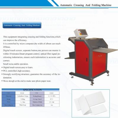China Da máquina de papel do fabricante da foto da capa dura equipamento vincando e de dobramento à venda