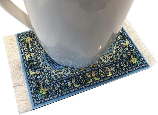 Minglu CM-007 Rubber back Rug Table Coasters Oriental Design Fabric Carpet Drink Mats CoasterRug
