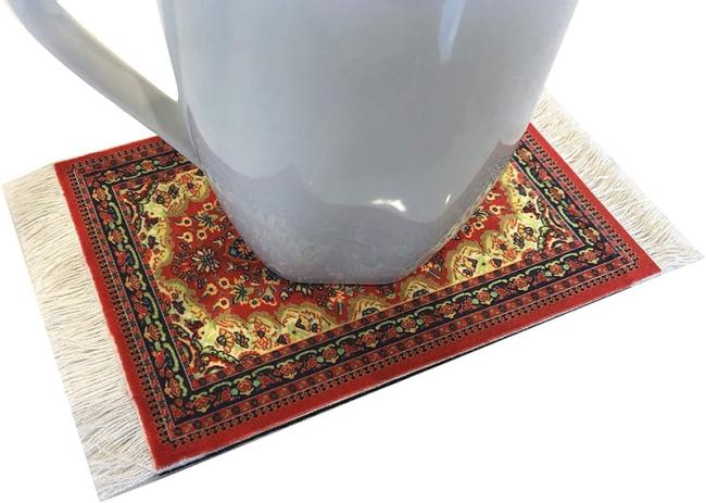 Minglu CM-007 Rubber back Rug Table Coasters Oriental Design Fabric Carpet Drink Mats CoasterRug