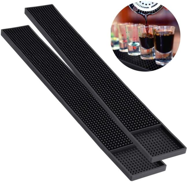 Minglu BM-005 Custom logo Rubber Bar Mats, Non-Slip Bar Service Spill Mat Restaurant Kitchen Counter Bar Pad