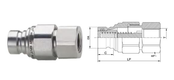 male ISO 16028 coupler CB-SP-6FN