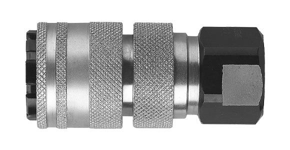 CB-10135 female coupling showing safety locking ring and M16 thread