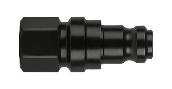 Close-up of CB-10135 male half hydraulic coupler with hardened steel body