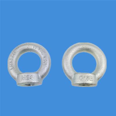 China Carbon Steel Forged Eye Nut M6 To M100 Galvanized DIN 582 Eye Nut for sale