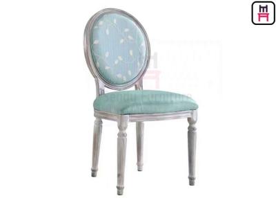 China Armless Vintage Metal Chairs , Round Back Wedding Reception Chairs With Button Copper Pins for sale